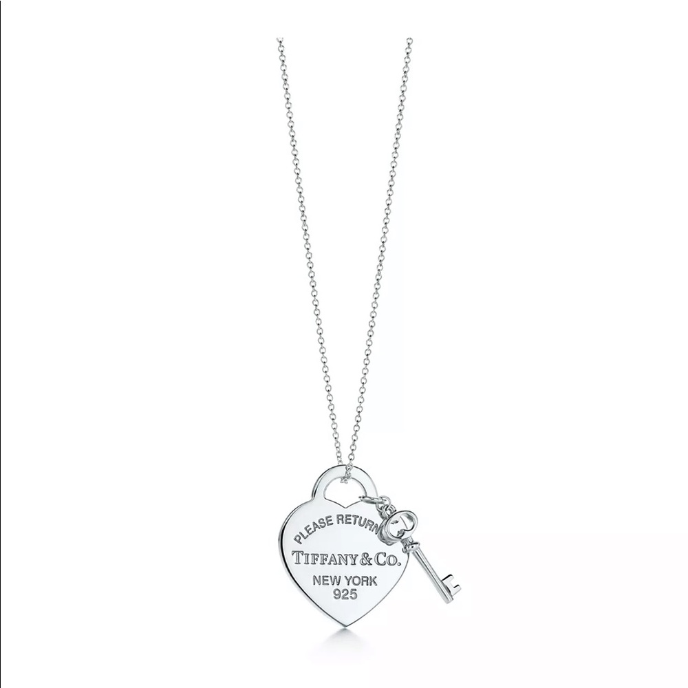 Tiffany & Co. Sterling Silver Return to Tiffany Heart Tag Key Pendant Necklace
